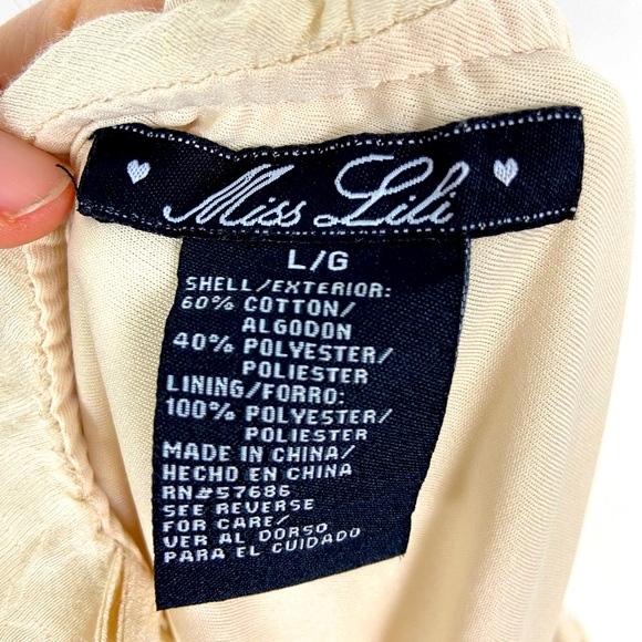 Miss Lili Womens Cream One shoulder Ruffle Dress SzL (sku331) - Picture 14 of 14